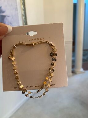 LC Lauren Conrad Gold-Tone Layered Disc Bracelet